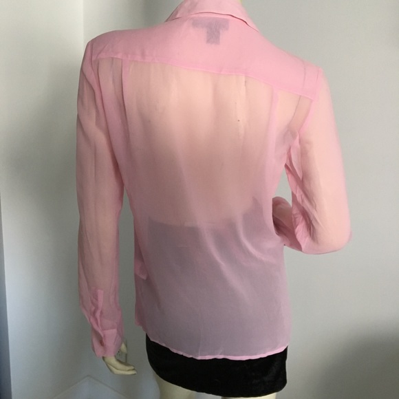 {new} DKNY Pink silk button down blouse - Picture 7 of 8
